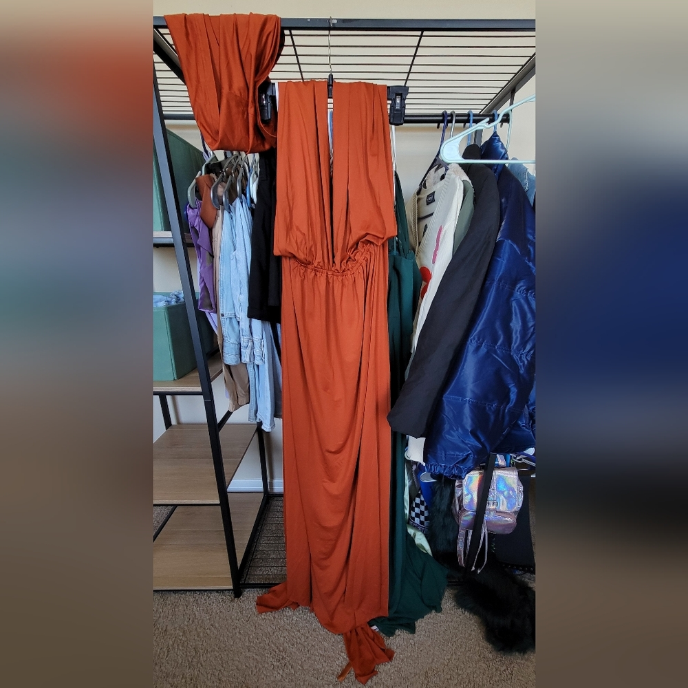 ETSY Burnt Orange Convertible Infinity Wrap Dress Plus Size